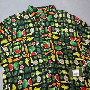Denim Tears Kiss My Grits Button Up Fruit Print Shirt Black Multi Large NEW $210